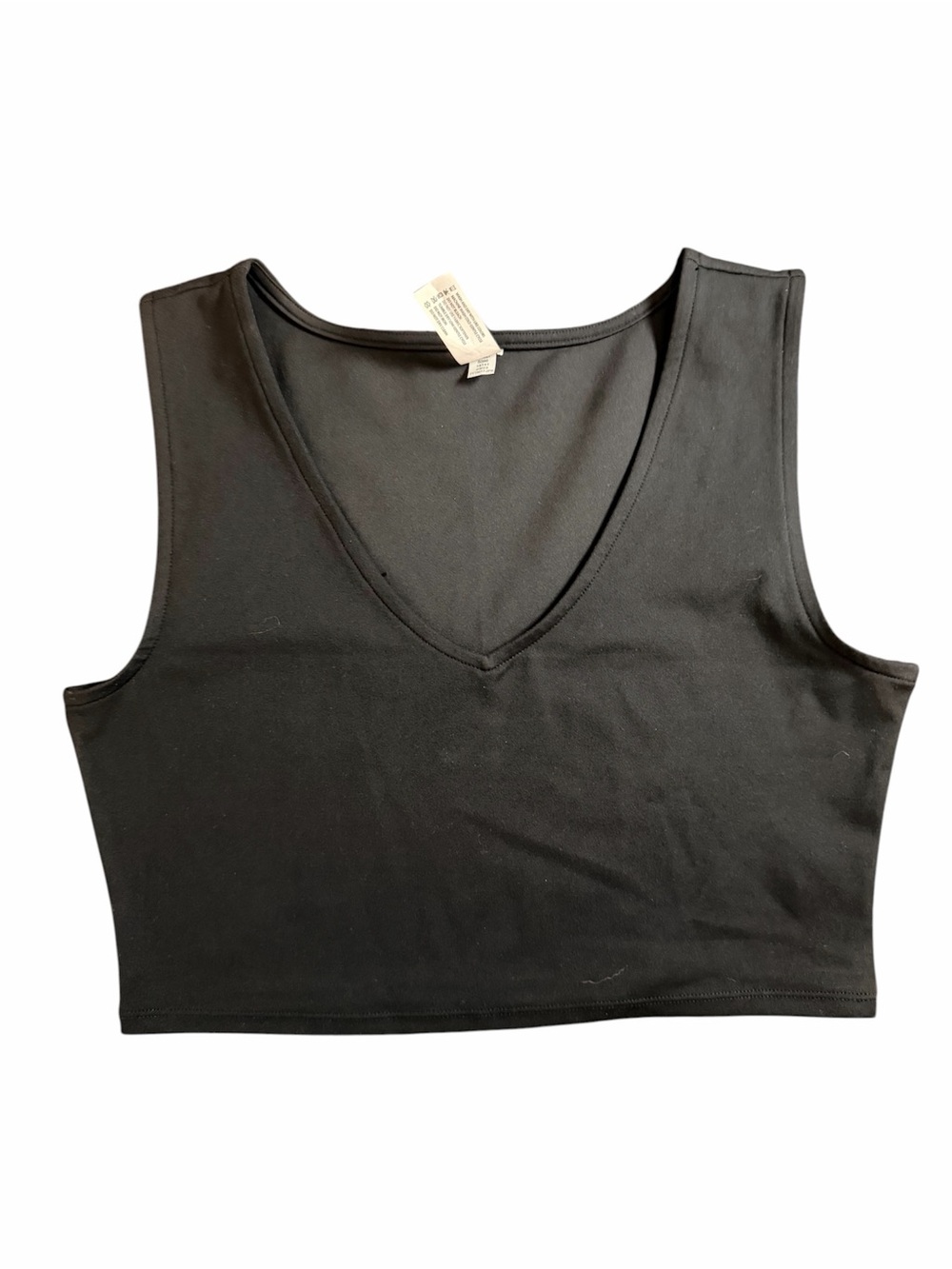Yogalicious Black V-Neck Muscle Tank Top - size M